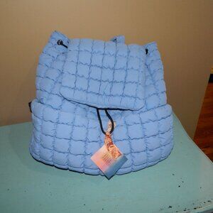 Malibu Hippie Puffer Quilted Backpack Blue HTF (II-14)